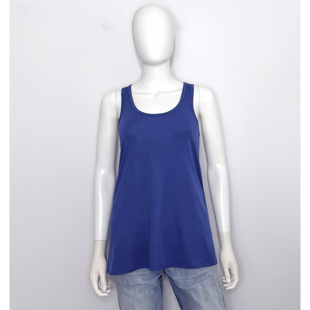 Free Fly Womens Tank Top S Blue Crew Neck Sleeveless Racerback Logo NWOT